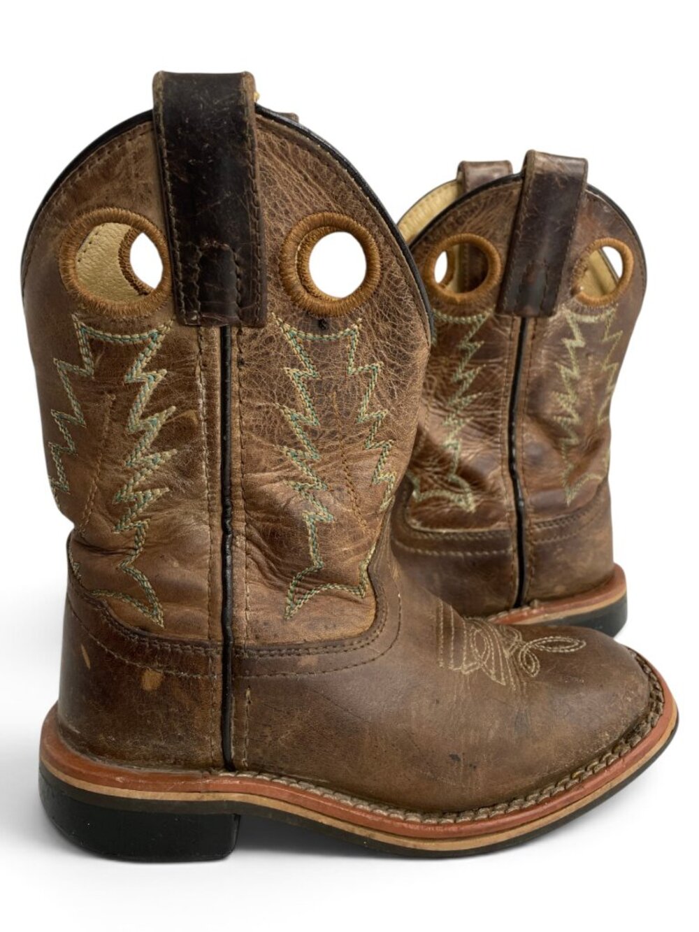Smoky Mountain Jesse Leather Cowboy Western Square Toe Boots Little Boys 11 R